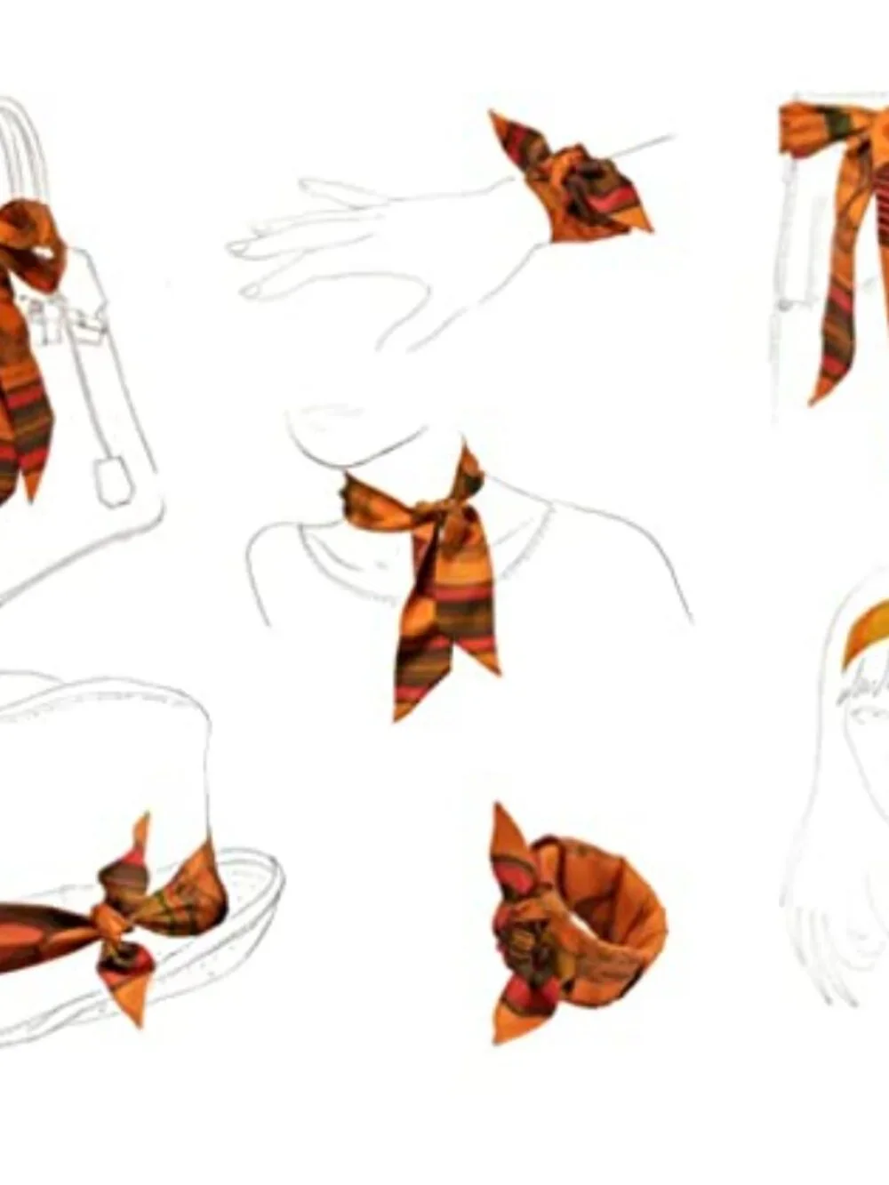 100% Mulberry Silk Scarf Head Hair Ribbon Handbag Wrap Tie Neckerchief